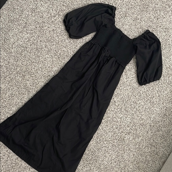 Black Puff Sleeve Dress - Picture 1 of 4